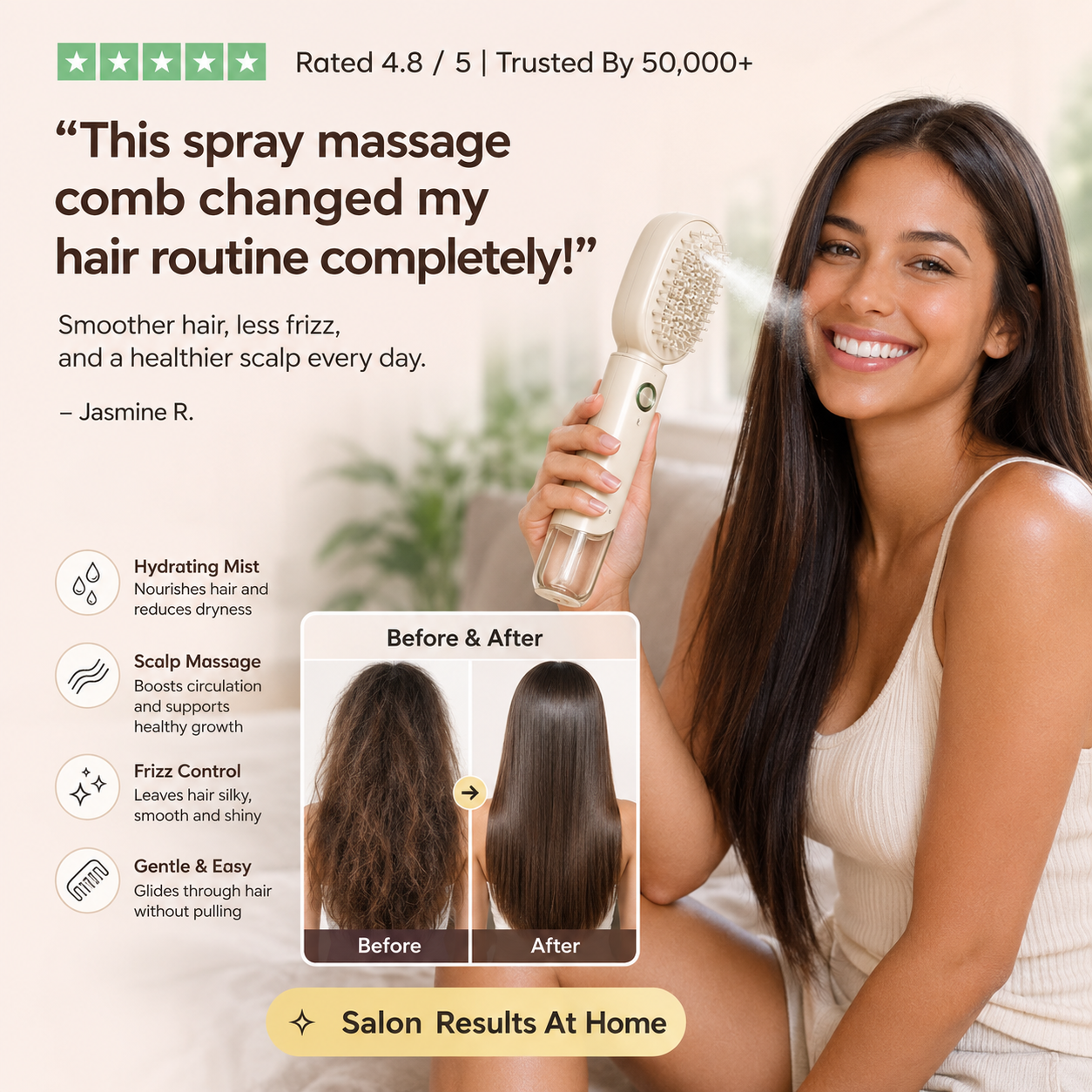 Electric Spray Massage Hair Comb