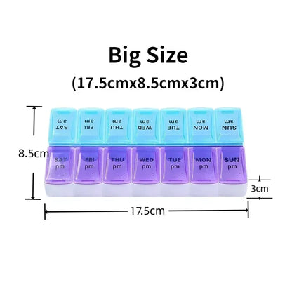New Travel Pill Case Organizer Weekly Portable Am and Pm