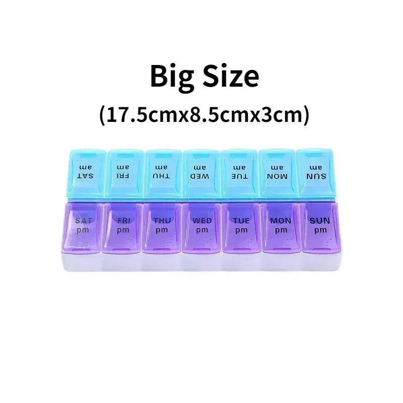 New Travel Pill Case Organizer Weekly Portable Am and Pm