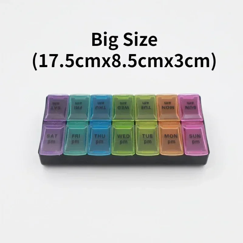 New Travel Pill Case Organizer Weekly Portable Am and Pm