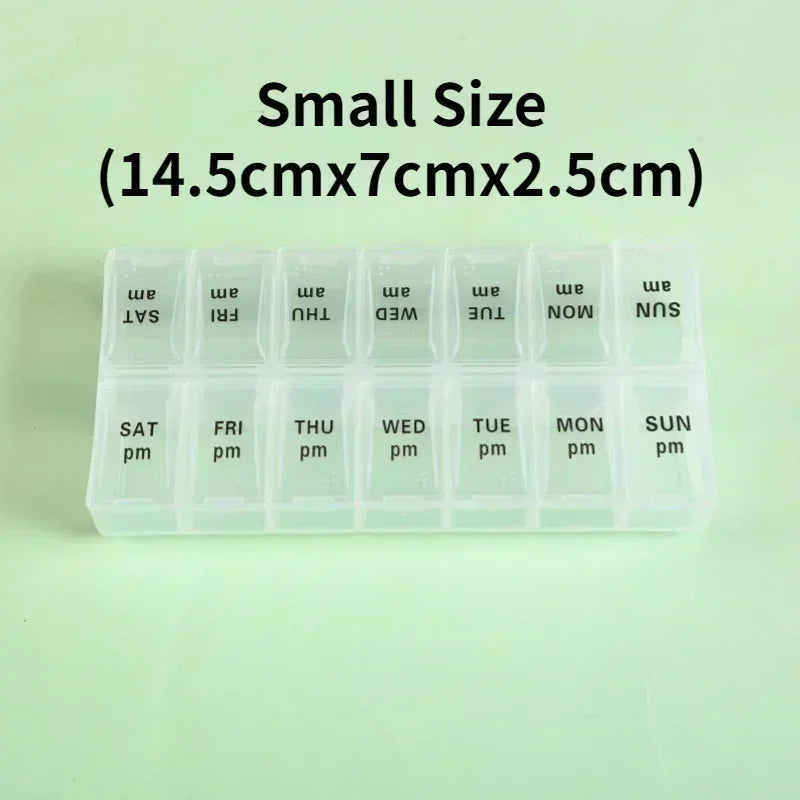 New Travel Pill Case Organizer Weekly Portable Am and Pm