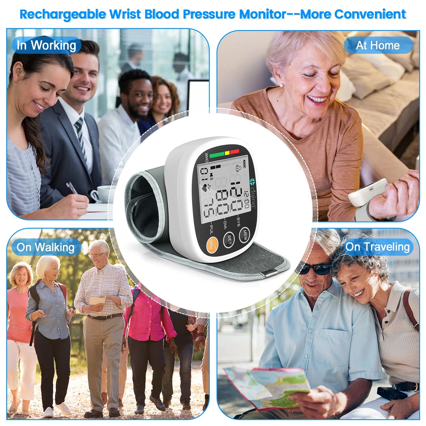 Smart Automatic Blood Pressure Monitor Digital Wrist
