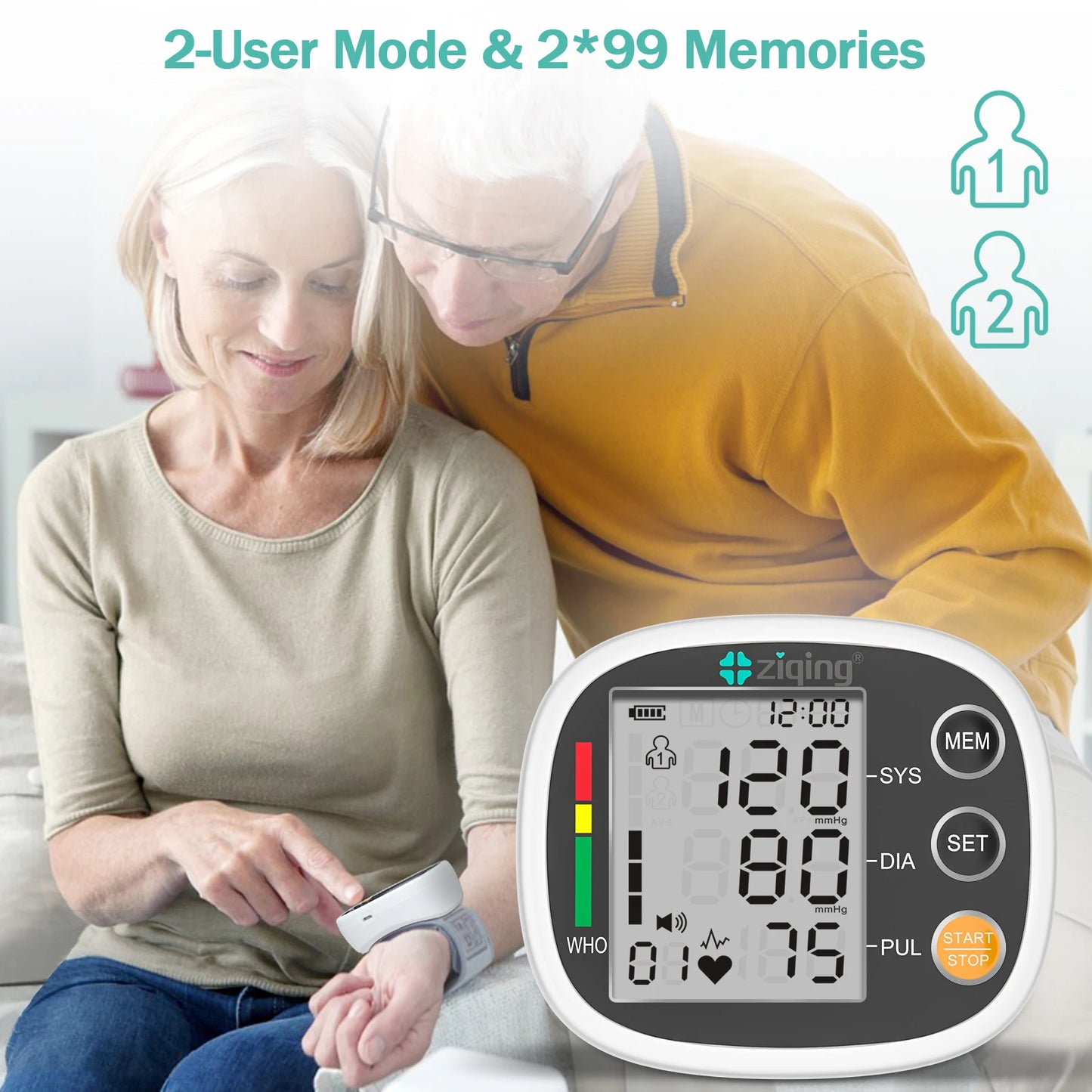 Smart Automatic Blood Pressure Monitor Digital Wrist