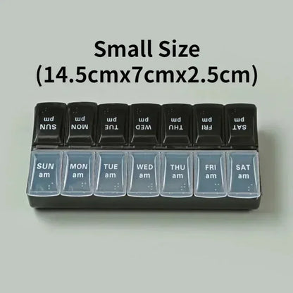 New Travel Pill Case Organizer Weekly Portable Am and Pm