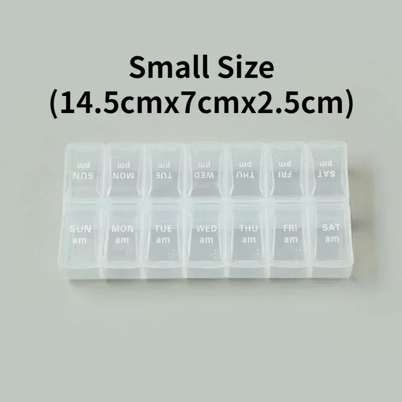 New Travel Pill Case Organizer Weekly Portable Am and Pm