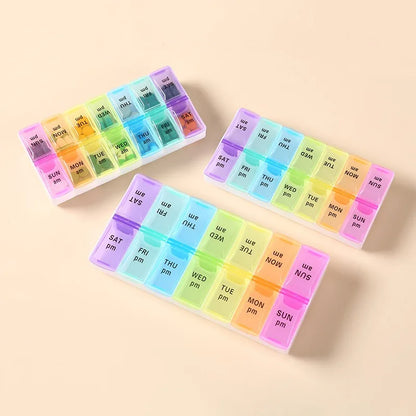New Travel Pill Case Organizer Weekly Portable Am and Pm
