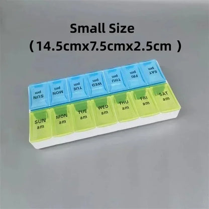 New Travel Pill Case Organizer Weekly Portable Am and Pm