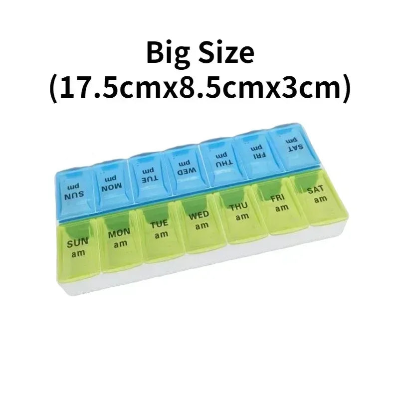 New Travel Pill Case Organizer Weekly Portable Am and Pm