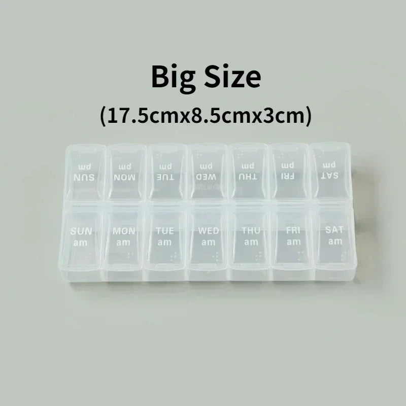 New Travel Pill Case Organizer Weekly Portable Am and Pm