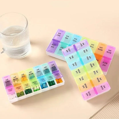 New Travel Pill Case Organizer Weekly Portable Am and Pm