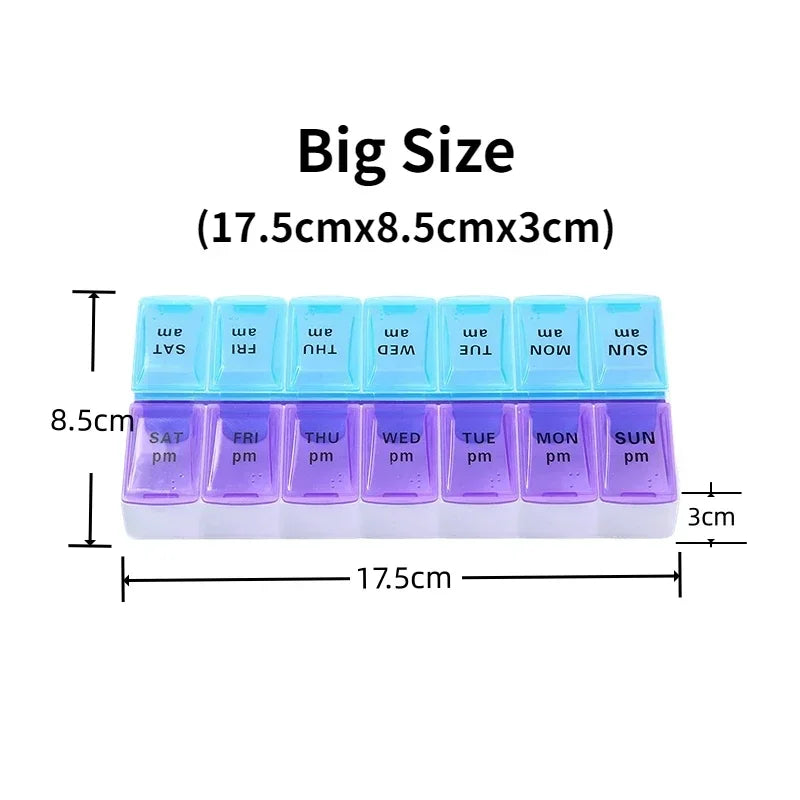 New Travel Pill Case Organizer Weekly Portable Am and Pm