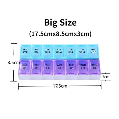 New Travel Pill Case Organizer Weekly Portable Am and Pm