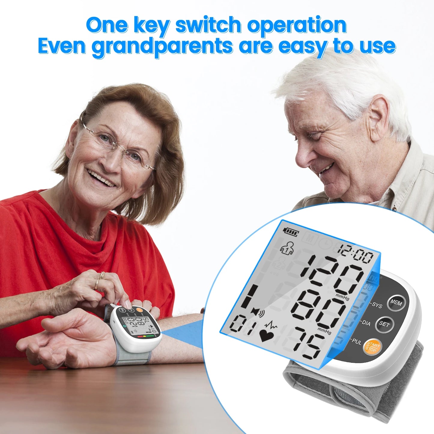 Smart Automatic Blood Pressure Monitor Digital Wrist