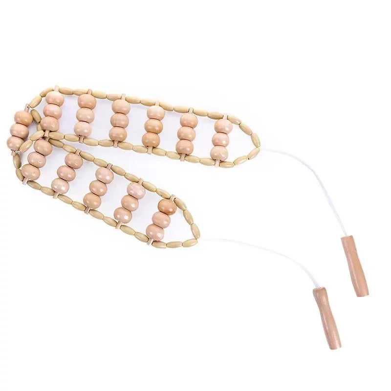 Wood Back Massage Roller Rope Body Shaping Cellulite Massage Tools Self Massage Tools