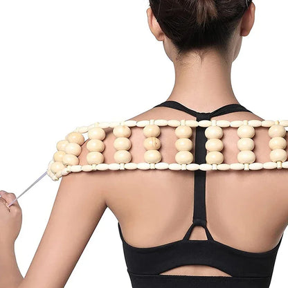 Wood Back Massage Roller Rope Body Shaping Cellulite Massage Tools Self Massage Tools