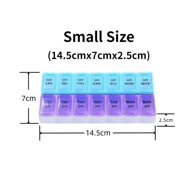 New Travel Pill Case Organizer Weekly Portable Am and Pm