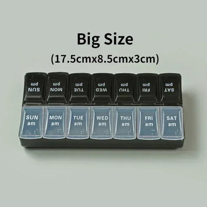 New Travel Pill Case Organizer Weekly Portable Am and Pm