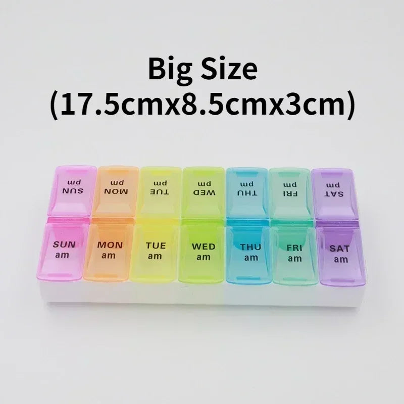 New Travel Pill Case Organizer Weekly Portable Am and Pm