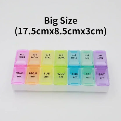 New Travel Pill Case Organizer Weekly Portable Am and Pm